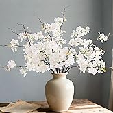 INXUGAO 12 PCS Faux Cherry Blossom Branches Decor 18.11 Inch Fake Artificial Cherry Flowers for Home Indoor Decoration Vase Arrangement Table Living Room Bedroom Spring Decor