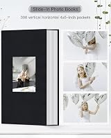 Popotop Photo Album 4x6 300 Photos Linen Cover 50 Sheets 100 Pages view 2