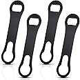 Remerry 4 Pcs Bottle Opener and Pour Spout Remover Flat Bar Key Stainless Steel Bar Speed Opener for Wine Bottle Double Ended Beer Bartenders Kitchen (Black)