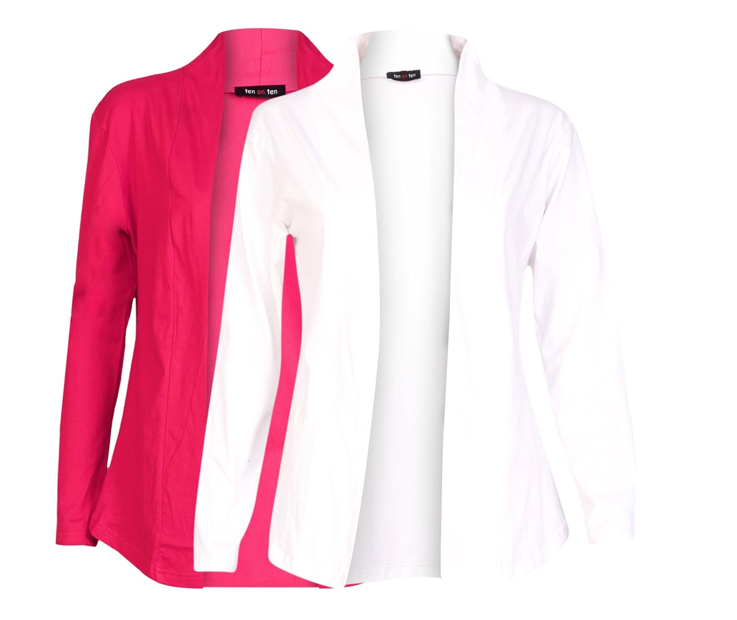 ten on ten women's shrug (nj-pnkwhte _pink/ white _free size)