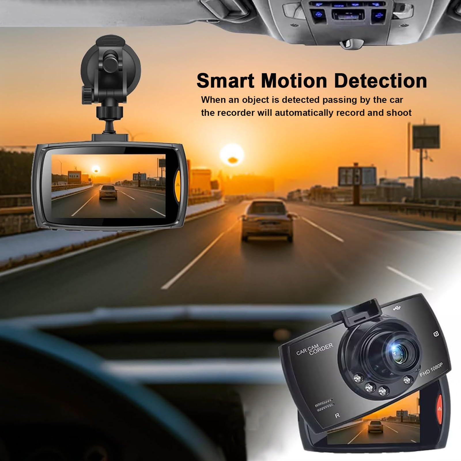 Photo 1 of 2.4-inch 1080p High-Definition Dash cam for Cars with Super Night Vision, 24-Hour Video Recording, 120° Large Wide-Angle, G-Sensor Parking dsadiwrff