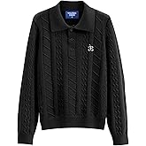Aelfric Eden Womens Fall Long Sleeve Sweater Button Down Polo Lapel V Neck Cable Knitted Pullover Fashion Outfits