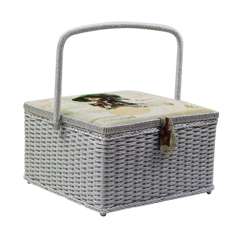 D&D Extra Large Square Sewing Basket with Sewing Kit Pricepulse