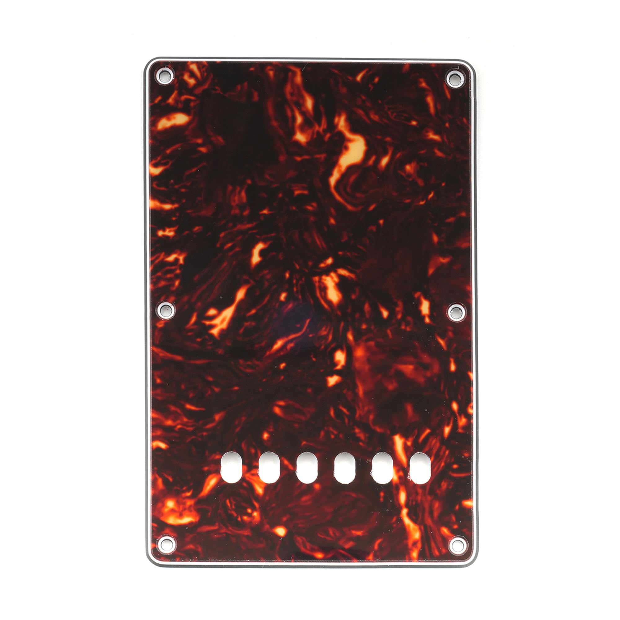 Musiclily 6 Hole ST Back Plate Tremolo Cavity Cover for China Squier Electric Guitar, 4Ply Tortoise Shell