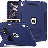 Grifobes Case for iPad Air 13-inch (M3/M2) 2025/2024, Heavy Duty Shockproof Rugged Protective Cover with Pencil Holder/Built-in Stand for i Pad Air 13" (Navy Blue)