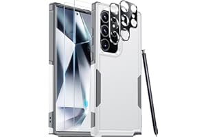 Red2Fire for Samsung Galaxy S24 Ultra Case, with 2Pcs [Tempered Glass Screen Protector+Camera Protector][Military Grade Shockproof] Heavy Duty Full Body Protection Phone Case for S24 Ultra Case