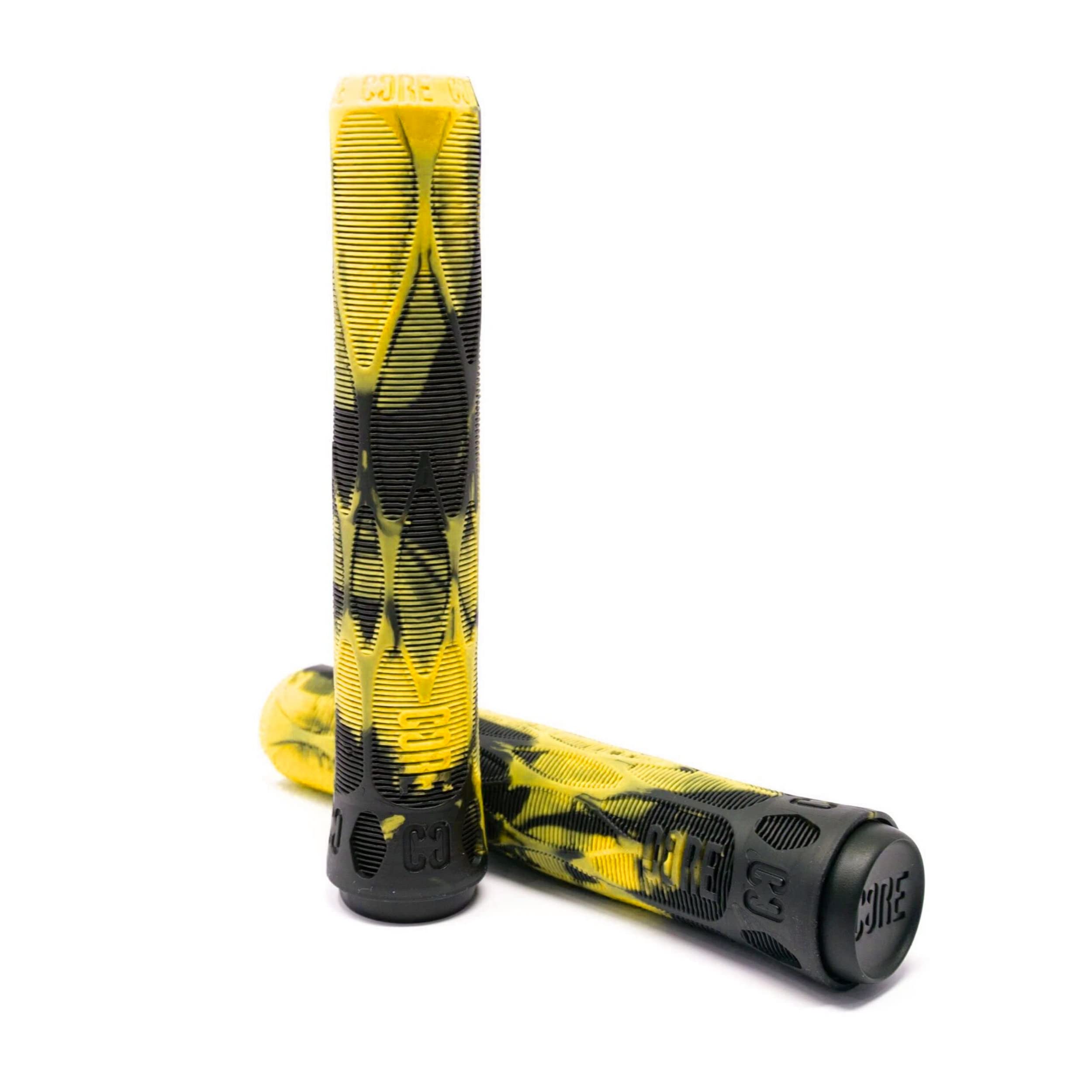 CORE Skinny Boy Handlebar Grips for Bikes & Scooters BMX Cycling Mountain Bike Soft Non Slip Longneck Bike Grips Bar Ends Included fits All Stunt Scooters BMX MTB - 170mm - Wasp