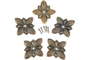 dophee 50Pcs 1.18''x1.06'' Vintage Upholstery Nails Jewelry Box Sofa Furniture Door DIY Decorative Tack Stud