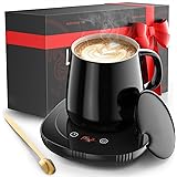 Mug Warmer with Mug, Coffee Cup Warmer with Auto Shut Off, Smart Coffee Mug Warmer with 2 Temp Settings, 1-12H Time Setting, 