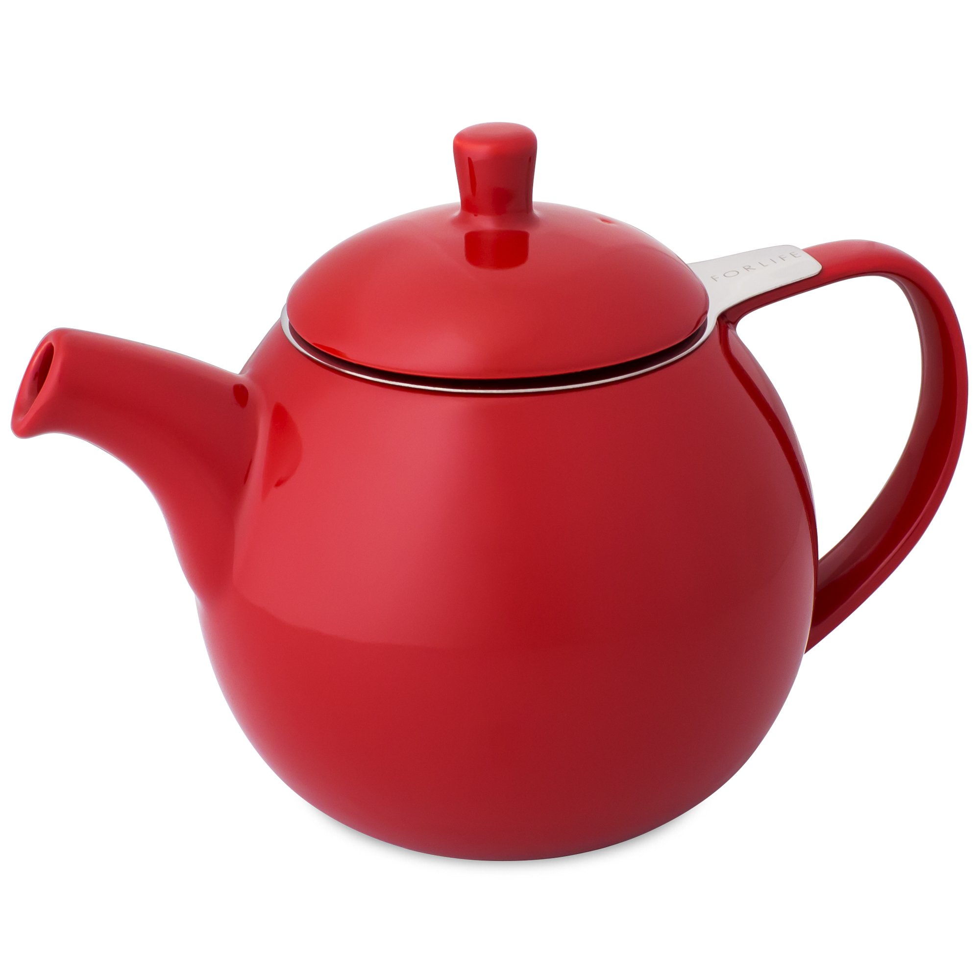 Forlife 524254 Teapot, Ceramic, Red