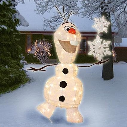 Amazon Com 36 Lighted Disney Frozen Olaf Sculpture Pre Lit