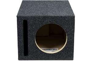 Atrend 8 inch Vented Enclosure Carpeted Car Subwoofer Speaker Box - Improves Audio Quality, Sound and Bass - High Grade MDF C