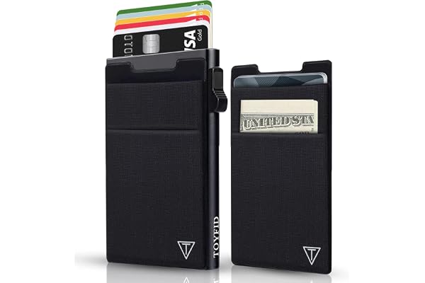 Slim Wallet for Men - Metal Slim Minimalist Cards Holder with Money Pocket,Pop Up Card Holder Wallet,Metal Card Case Wallet,R