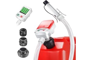 Fuel Transfer Pump, No More Gas Can Lifting with Auto Stop Sensor(3.2 GPM) Overfill Protection and 3 Tank Adapter, Compatible