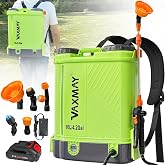 Battery Powered Backpack Sprayer 4 Gallon, VAXMAY 100 PSI Electric Garden Sprayer Works with Makita 18V Battery, Weed Yard Sprayer with Telescopic Wand, 5 Nozzles, 2.6 Ah Battery &amp; Charger Included