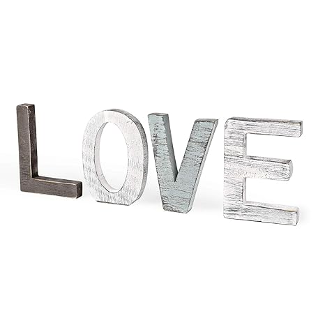 Buy Flexzion Rustic Wooden Block Love Sign Cutout Letters