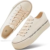 hash bubbie Platform Sneakers for Women White Platform Shoes Low Top Tennis Shoes Non Slip Black Fashion Canvas Sneakers