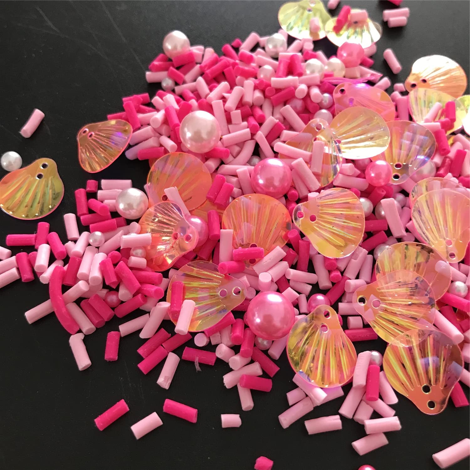 PrettyG 50g Pack Mixes Slices Supplies Polymer Soft Clay Pearl Shell Sequins DIY Decoration for Resin Nail Art Craft Slime Cake Dessert RT-YH (YH03) — image 1