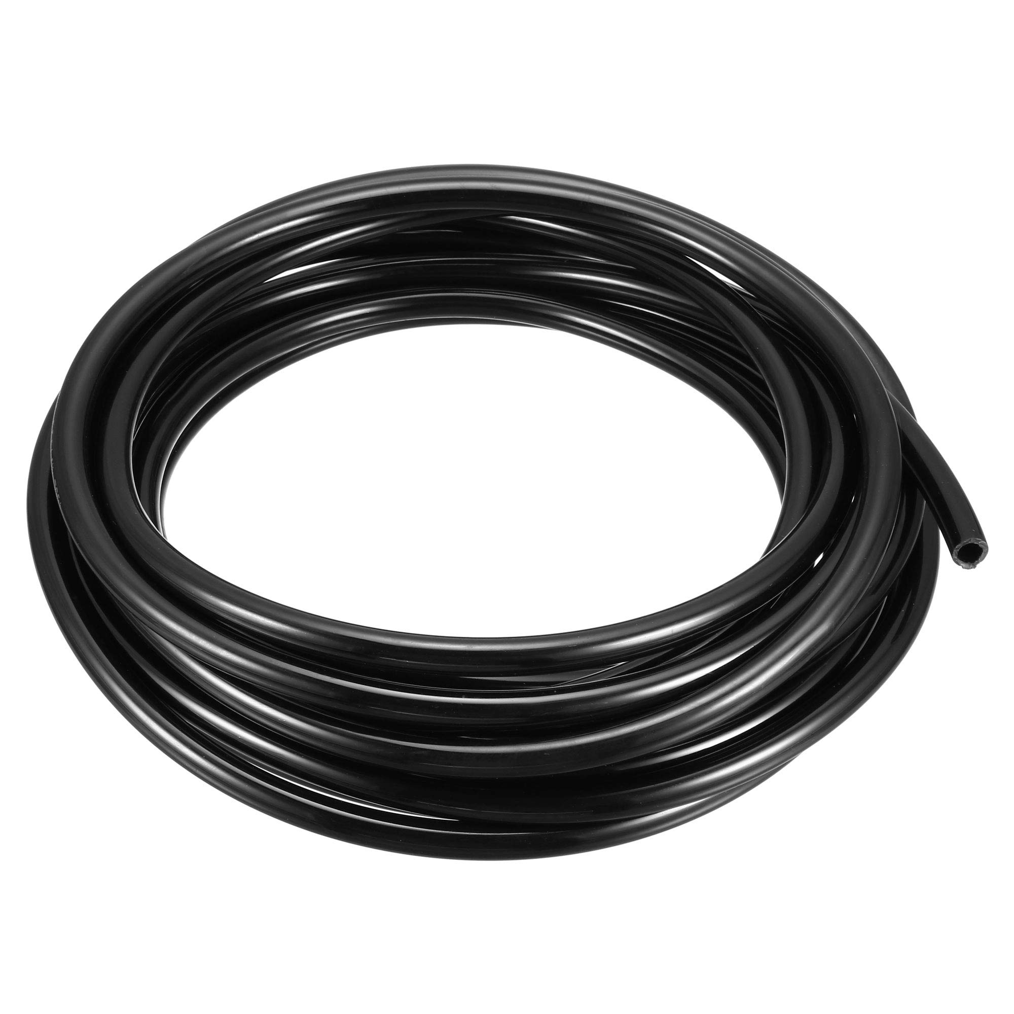 sourcingmap Pneumatic Air Tubing, 8mm OD x 5mm ID 5.5m(18Ft) PU Polyurethane Air Compressor Tubing Hose Pipe Black