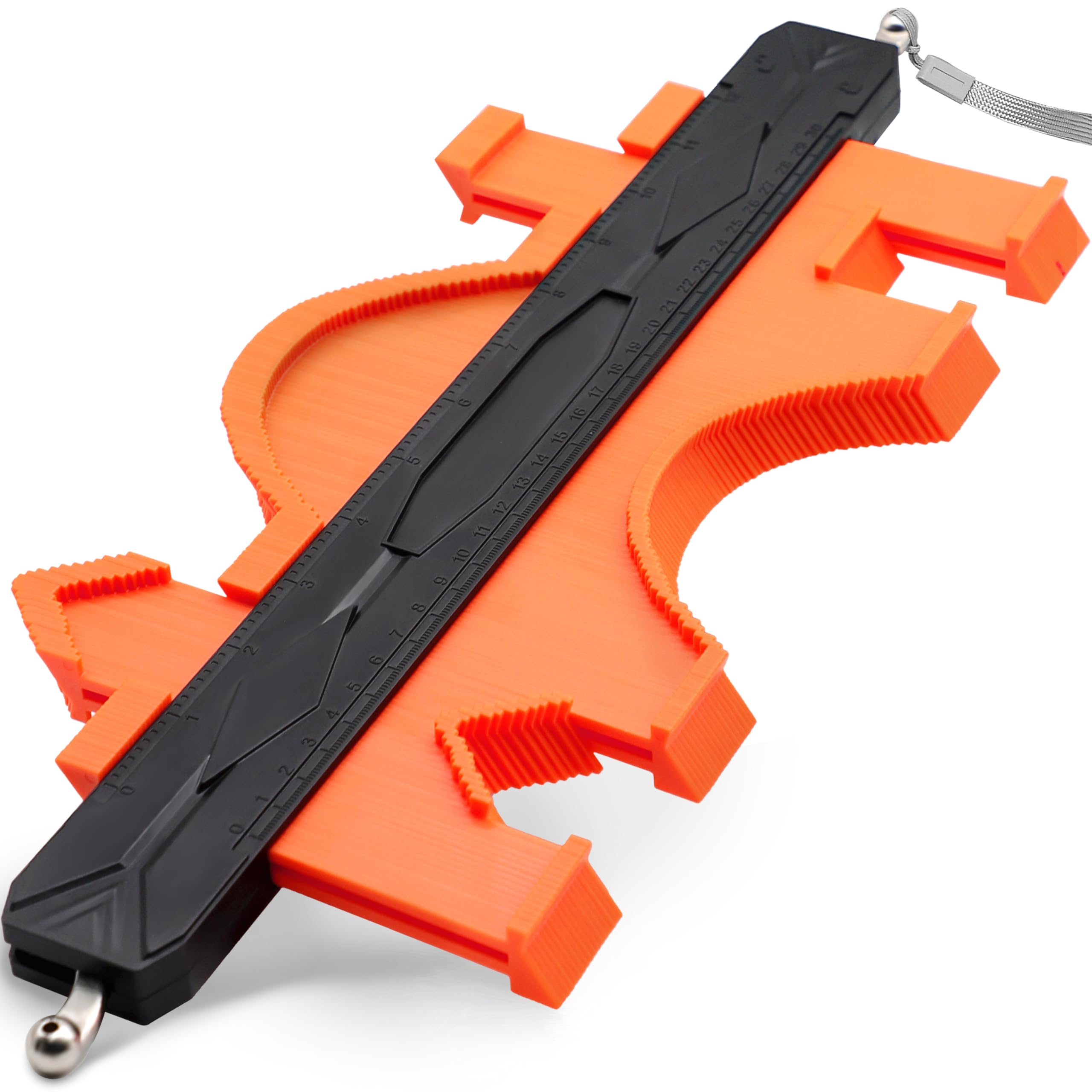 TIKTALK 12 Inch/30cm Contour Gauge Tool with Secure Double-Lock Design Prevents Shifting, Aluminum Core Plate Smoother, Woodworking/Flooring/Tile Laying, Tools for Men