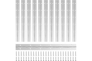 MANCHAP 12 PCS 12 Inch Stainless Steel Piano Hinges, Continuous Cabinet Furniture Hinges with Screws, Folding Butt Door Hinge for Doors, Cabinets, Window