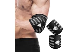 Elbow Wraps for Weightlifting, Elbow Straps for Weightlifting Gym Men Women - Elbow Support Sleeve for Weight lifting Bench P
