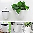 MOUYAT 6 Pack Black Flower Window Box Planters With Trays - 17x7.5x5.5 Inch Rectangular Plastic Pots For Garden, Patio, Balcony