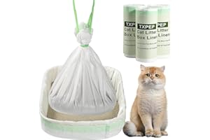 TXPEP 30 Litter Box Liners Jumbo 3MIL Thicken Cat Litter Bags Tear Resistant Litter Liners Heavy Duty Cat Pan Liners Extra Large Kitty Litter Box Bag Disposable Cat Supplies for Easy Cleanup 37" x 18"