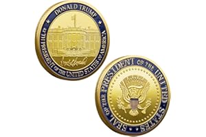 WRFLC 47th US President Donald Trump Gold Plated Challenge Coin - 2024 Inauguration Collectible, Seal & Eagle Design, Trump 2025-2029 Term Gift