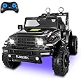 XVD 24V Kids Electric Ride on Car with Remote and LED Lights, 2-Seat Electric Off-Road, Battery Powered Wheels Truck Vehicle, with Parent Remote Control, USB Ports, MP3 Player, for Boys & Girls, Black