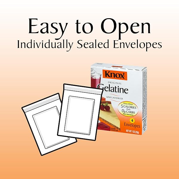 KNOX ORIGINAL UNFLAVORED GELATINE, 4 CT. PACKETS