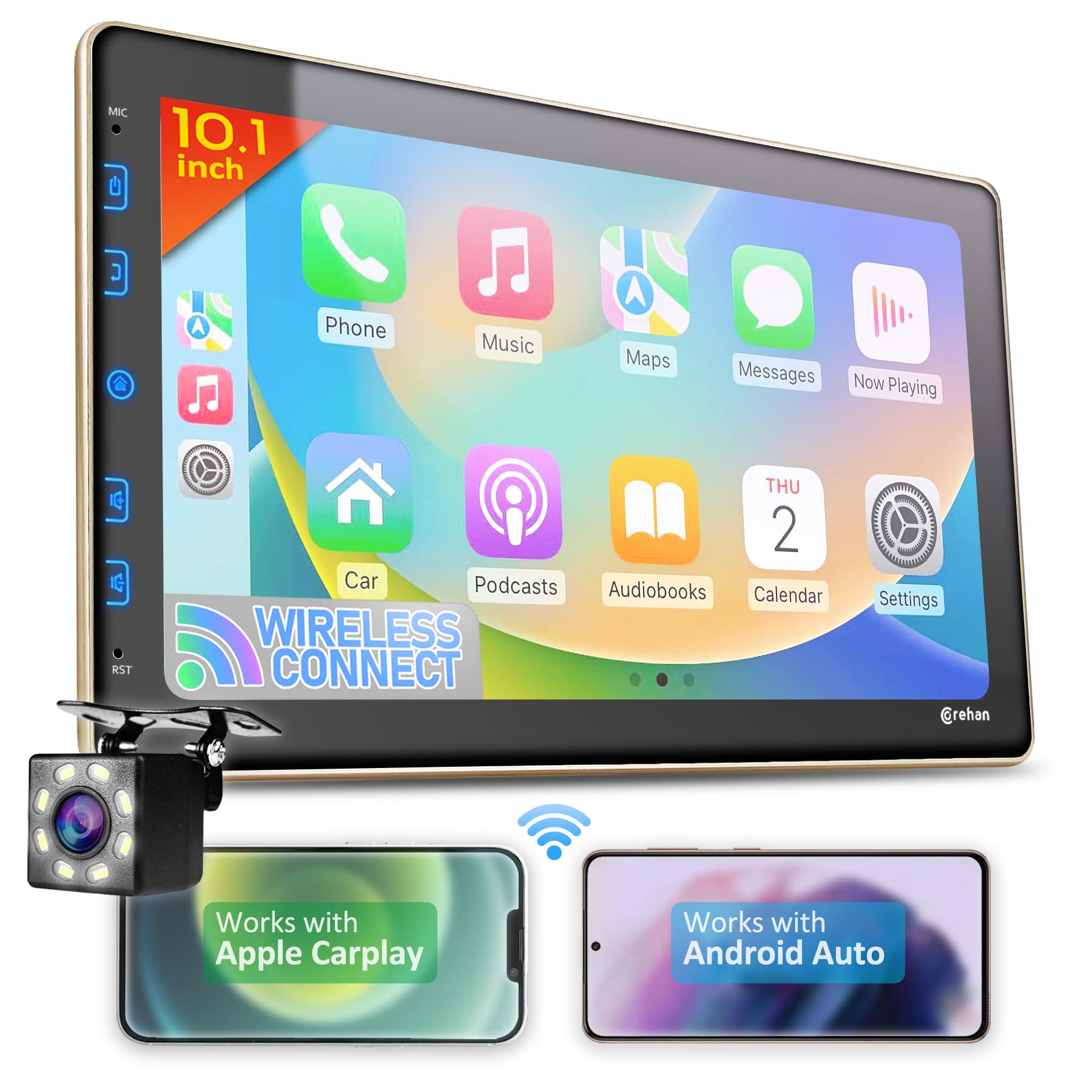 Double Din Car Stereo - Corehan 10 inch Touchscreen