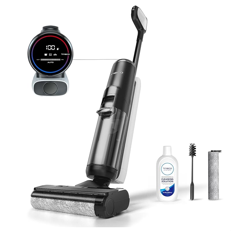 Floor One S5 Smart Nass-Trocken-Sauger mit iLoop Technologie, All-in-One-Nass Trockensauger Kabellos mit Dual-Tank-Design | Selbstreinigung LED-Display für Harte Boden,Tierhaare