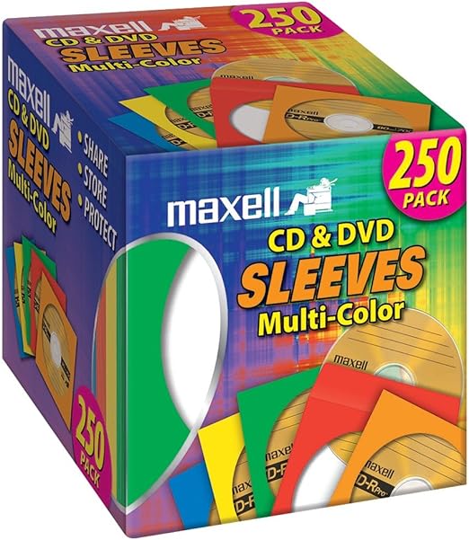 Maxell 190140K CD405 MultiColor CD/DVD Sleeves Home Audio & Theater
