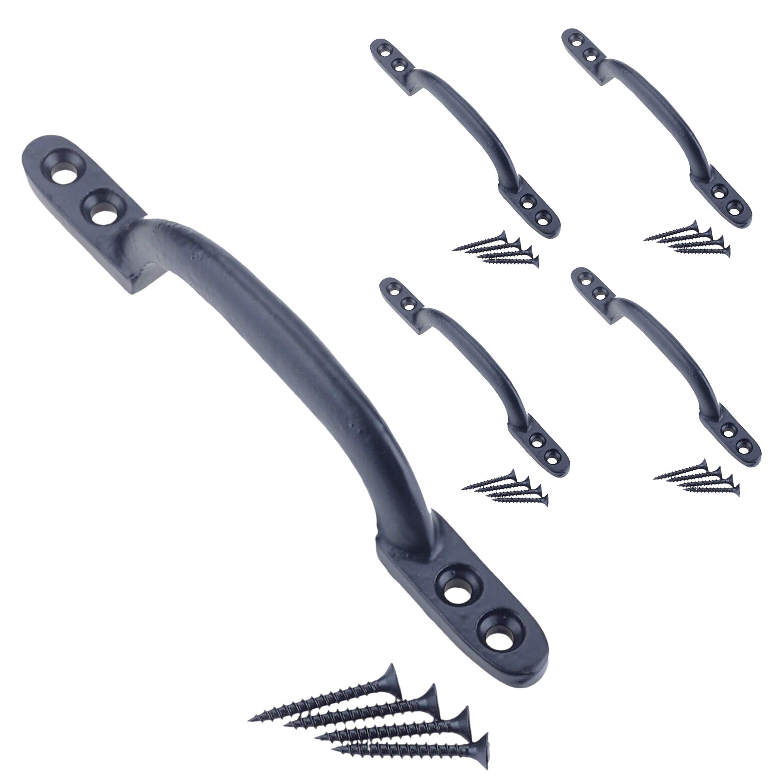 Pull Handle | Black Antique Cast Iron Hot Bed Pattern | 150mm / 6 INCH | Pack of 4