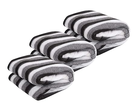 Krystle Single Bed Ac Fleece Blanket Size :Single :60X90 Inch Pack Of 3 - Black And White Stripes