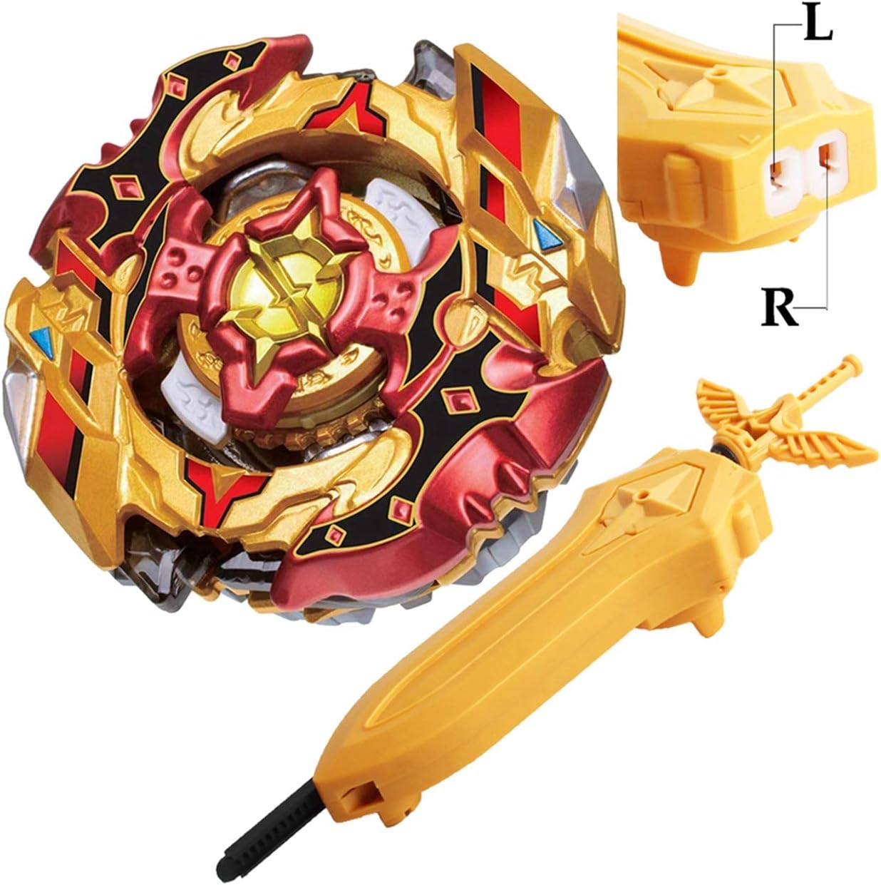 Bey Battle Burst GT Blade Evolution Turbo B-128 Booster CHO-Z SPRIGGAN.OW.ZT God Bey LR Sword Launcher Handle Grip Starter Set Gaming Tops Gyro Battling Top Lr Bey Launcher Spinning Toys Gift for Boys
