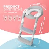 Kidoola Adjustable Potty Ladder Seat with Handles Foldable Non-Slip Grey view 2