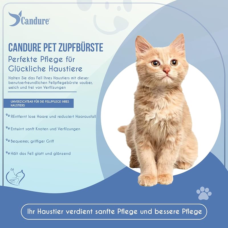 Hunde- und Katzenbürste, professionelle Haustierpflege, Zupfbürste, Haarentfernung, Unterwolle und Enthaarung, gummierte Edelstahlborsten (Himmelblaue Bürste)