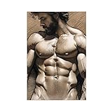 HMLZSJ Nude Muscle Male Torso Portrait Art Gay