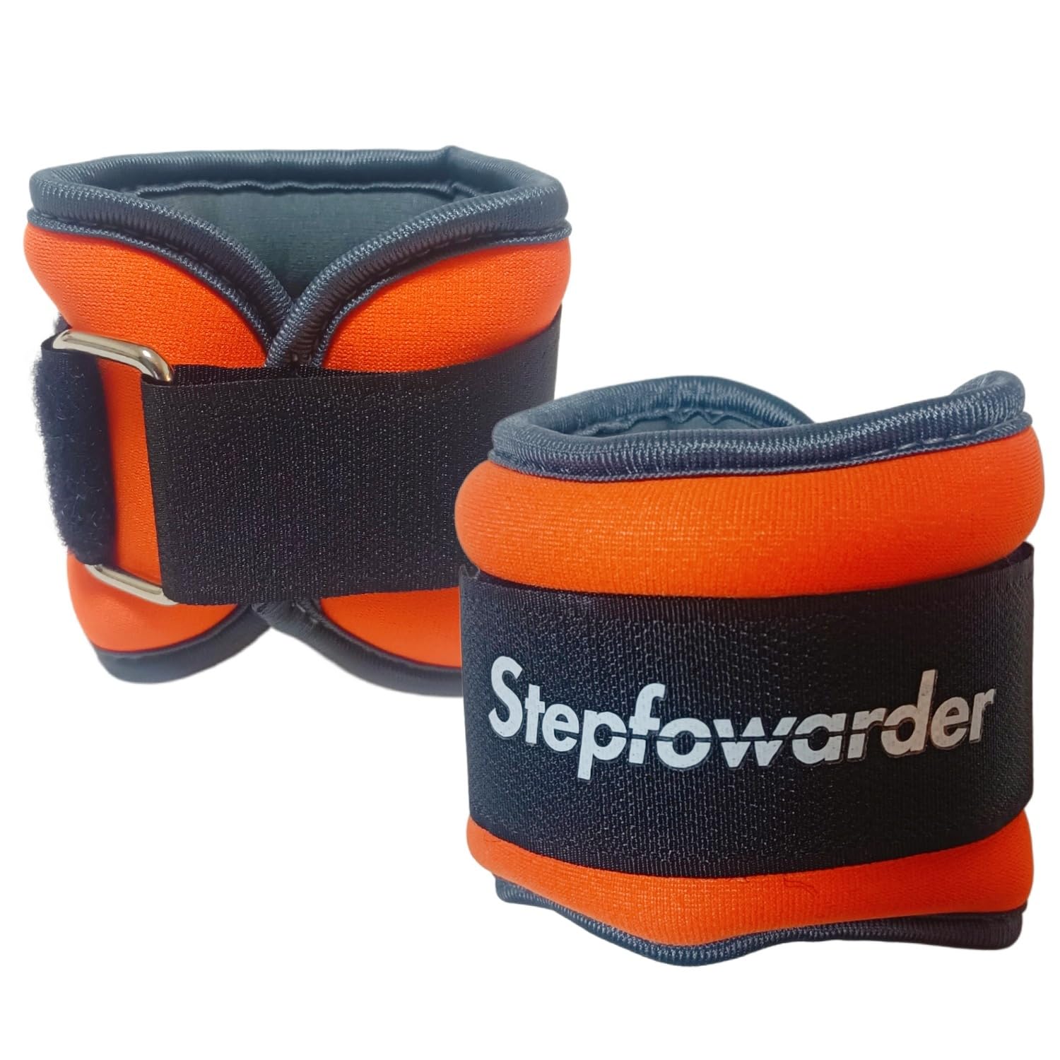 Stepfowarder Ankle/Wrist Weights, 0.3/0.5/1.0/1.5/2.0 KG for a Pair, Five Optional Colors & Weights with Adjustable Strap, 2 Pack (2 * 0.3KG - Orange)