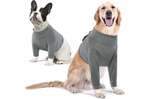 IDOMIK Dog Recovery Sleeve, Dog Surgery Recovery Suit Front Leg, Comfy Dog Joint Leg Sleeves After Surgery, Dog Elbow Braces Protector for Leg Injuries & Joint Pain, Dog Cone Collar Alternatives,Grey