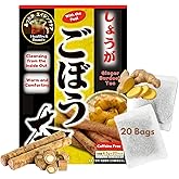 山本漢方製薬株式会社 YAMAKAN Herbal Tea with Ginger & Burdock Root Tea Bag for Women & Man, Caffeine Free, Rich in Antioxidants & Dietary Fiber, Supports Metabolism & Digestive Health from Japan, 20 Tea Bags