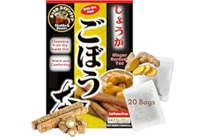 山本漢方製薬株式会社 YAMAKAN Herbal Tea with Ginger & Burdock Root Tea Bag for Women & Man, Caffeine Free, Rich in Antioxidants & Dietary Fiber, Supports Metabolism & Digestive Health from Japan, 20 Tea Bags