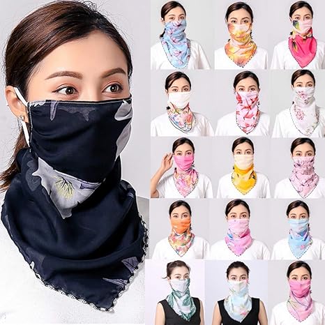 Amazon Co Jp Kangcat ファッション レディース サンシフォン 保護 スカーフ 防塵 ネックスカーフ 保護面 バンダナ レディース 防塵 日焼け止め サイクリングネック スカーフ One Size ホーム キッチン