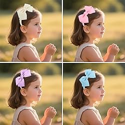 7Rainbows Cute Ivory Bow Headband for Girls