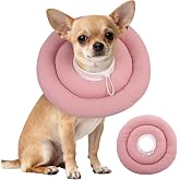 IDOMIK Dog Recovery Collar, Waterproof Soft Dog Cone After Surgery | Comfy Protective Elizabethan Collar Alternative for Dogs Cats, Adjustable Pet Neck Donut Cone Anti-Licking Wounds,Pink,S