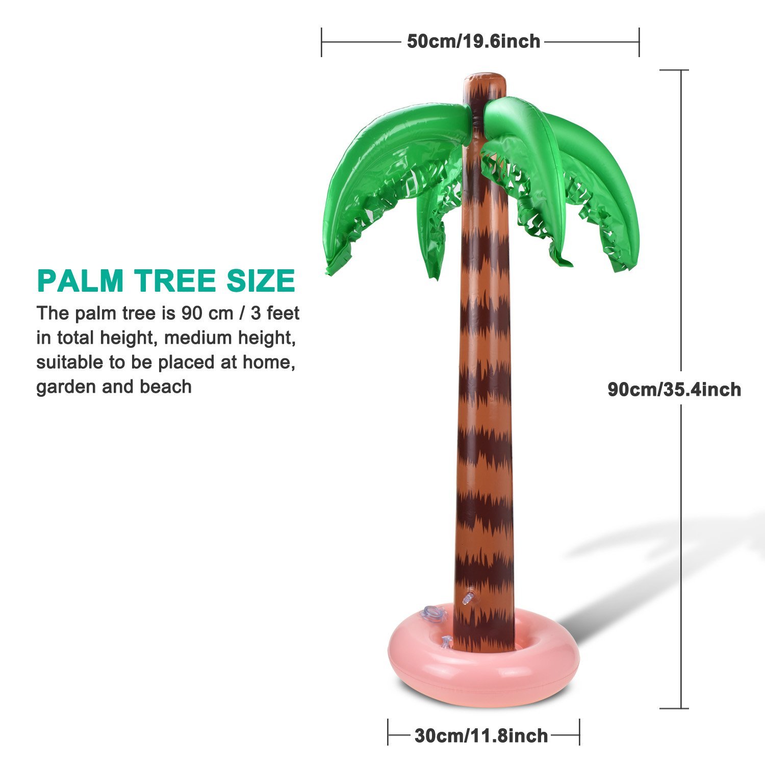 Alcoon 2 Pack Inflatable Palm Trees 90 CM Coconut Trees Beach Backdrop Favor for Tropical Hawaiian Luau Party Decoration