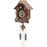 Ronaunc Hand Carved Black Forest Cuckoo Clock - Silent Night Mode &amp; Music, Battery-Powered Wall Clock for Home Office Decor,Gifts for Family