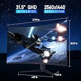 KOORUI 32 Inch Curved Gaming Monitor QHD 1440P 170Hz VA 1500R HDMI DP view 2